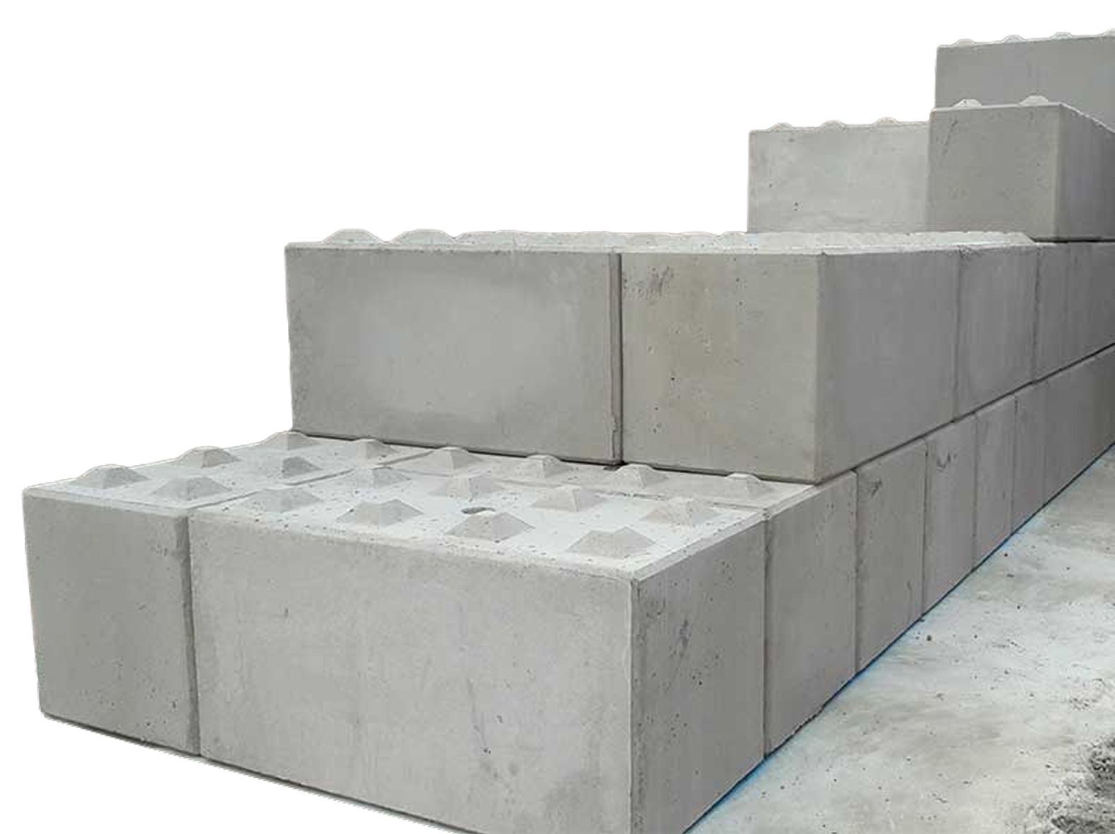 Stacked Elite Precast concrete blocks