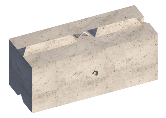 Vee Interlocking concrete block B2