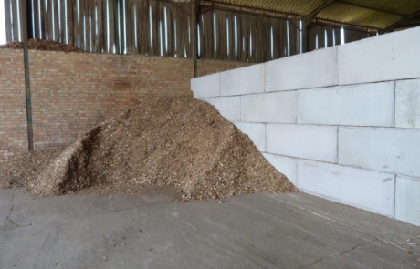 Wood chip Storage - Vee Blocks - Precast