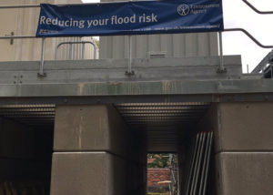 Temporary platform flood defence