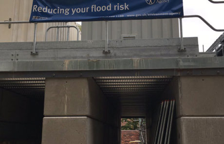 Temporary platform flood defence