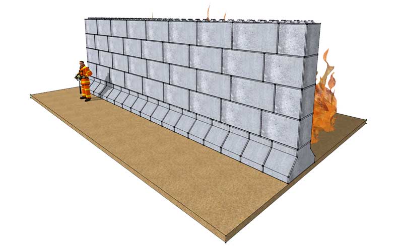 Firewall or Fire break at a waste management site