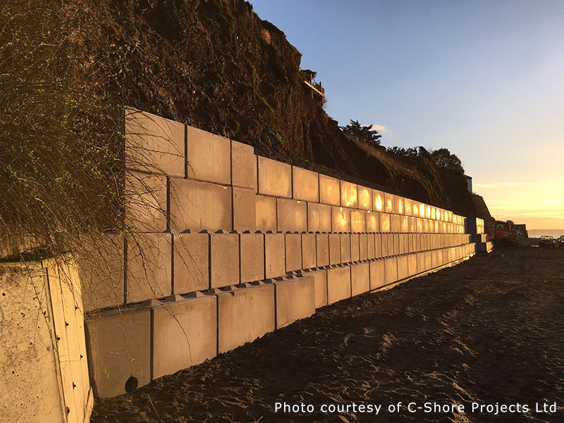 Sea wall erosion protection