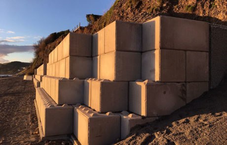 Sea wall erosion protection