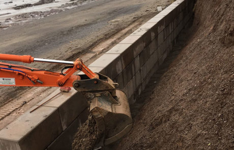 Sea wall erosion protection