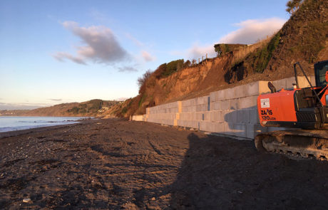 Sea wall erosion protection