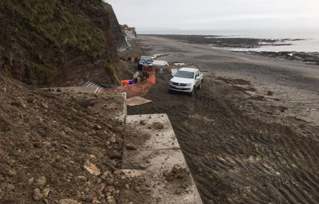 Sea wall erosion protection