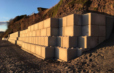 Sea wall erosion protection