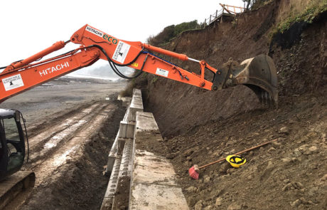 Sea wall erosion protection