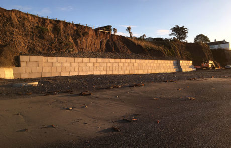 Sea wall erosion protection