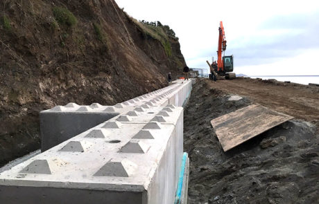 Sea wall erosion protection