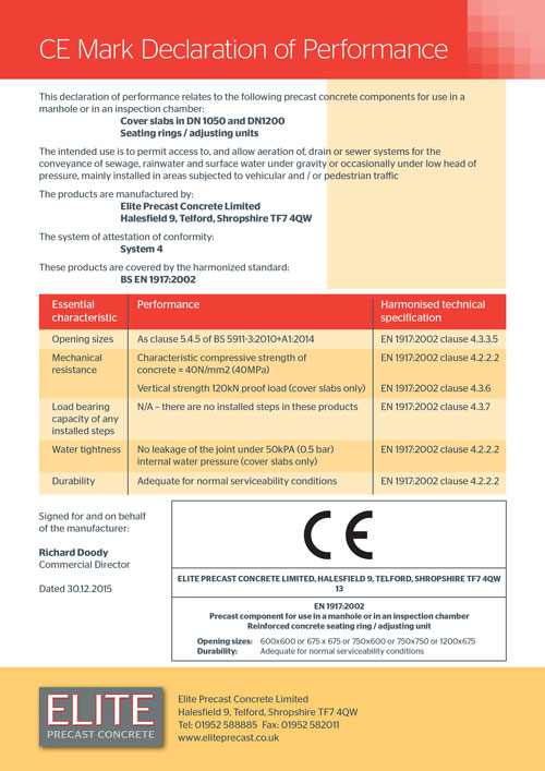 Declaration of Performance Certificate