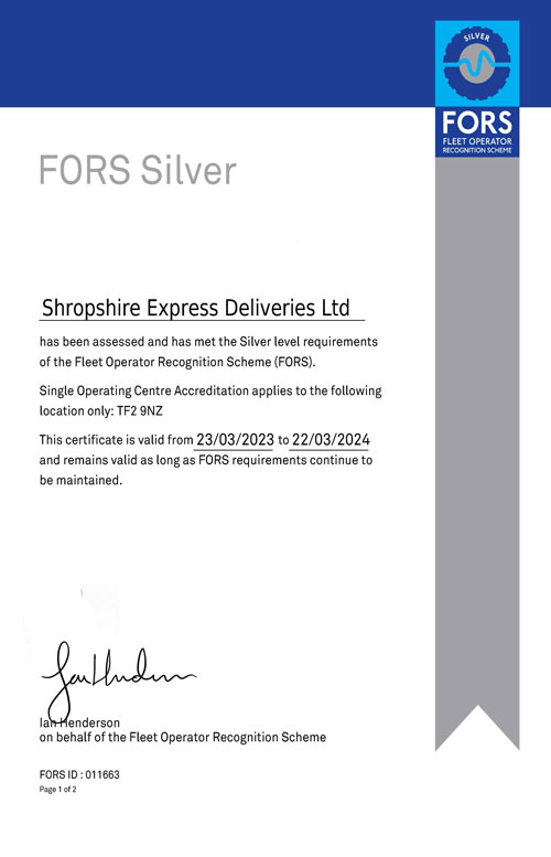 FORS Silver Certificate 2023-2024