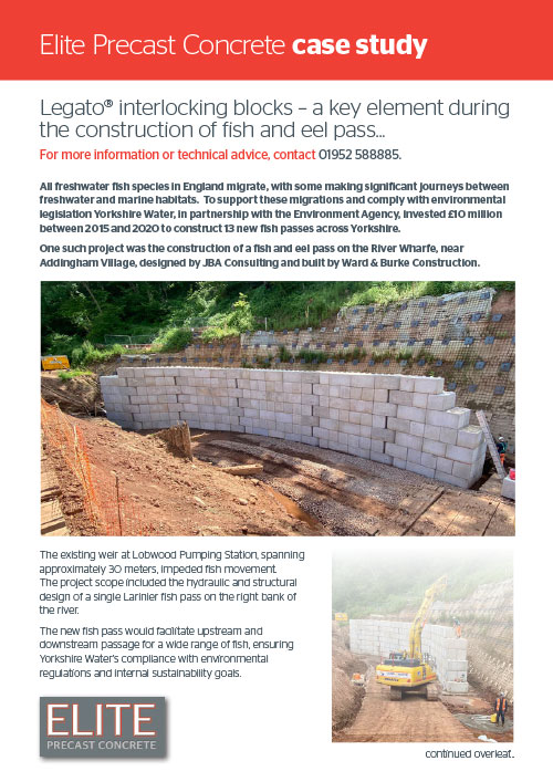 Legato® interlocking blocks – a key element during the construction of fish and eel pass...