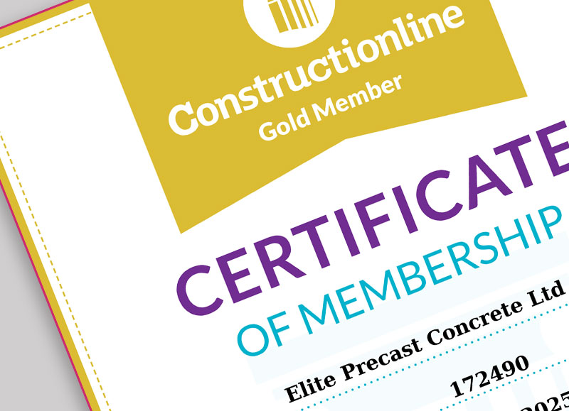 Constructionline Gold Certificate Elite Precast Achieves Constructionline Gold Status