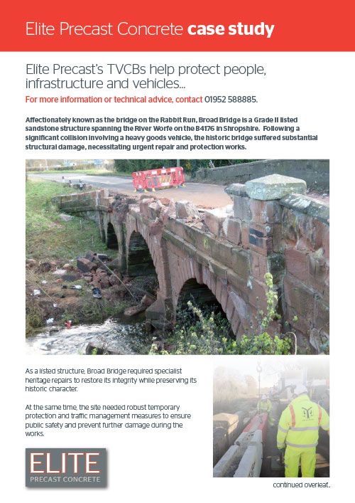 Elite Case Study - Elite Precast’s TVCBs help protect people, infrastructure and vehicles